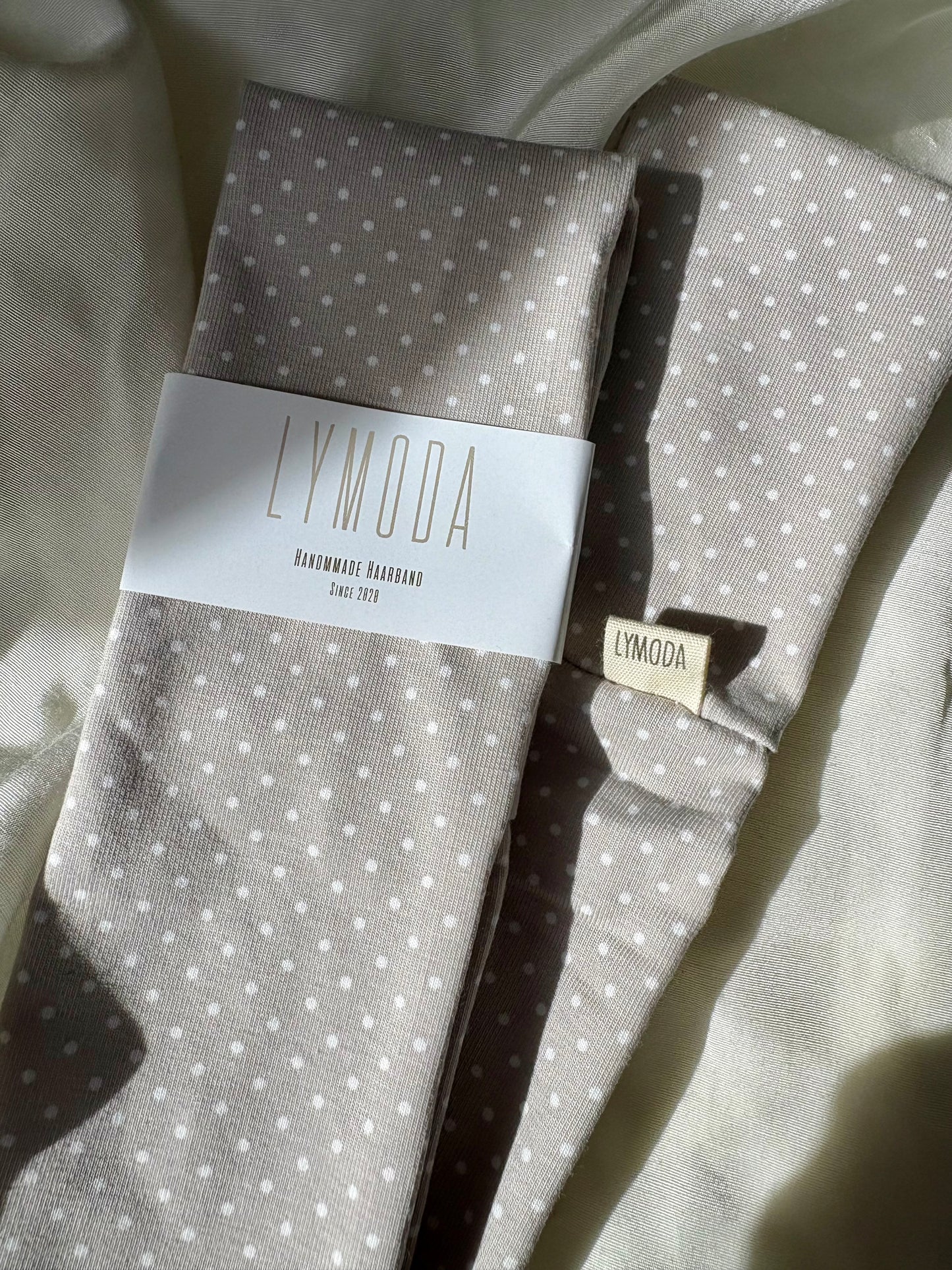Haarband Dots Beige Weiß