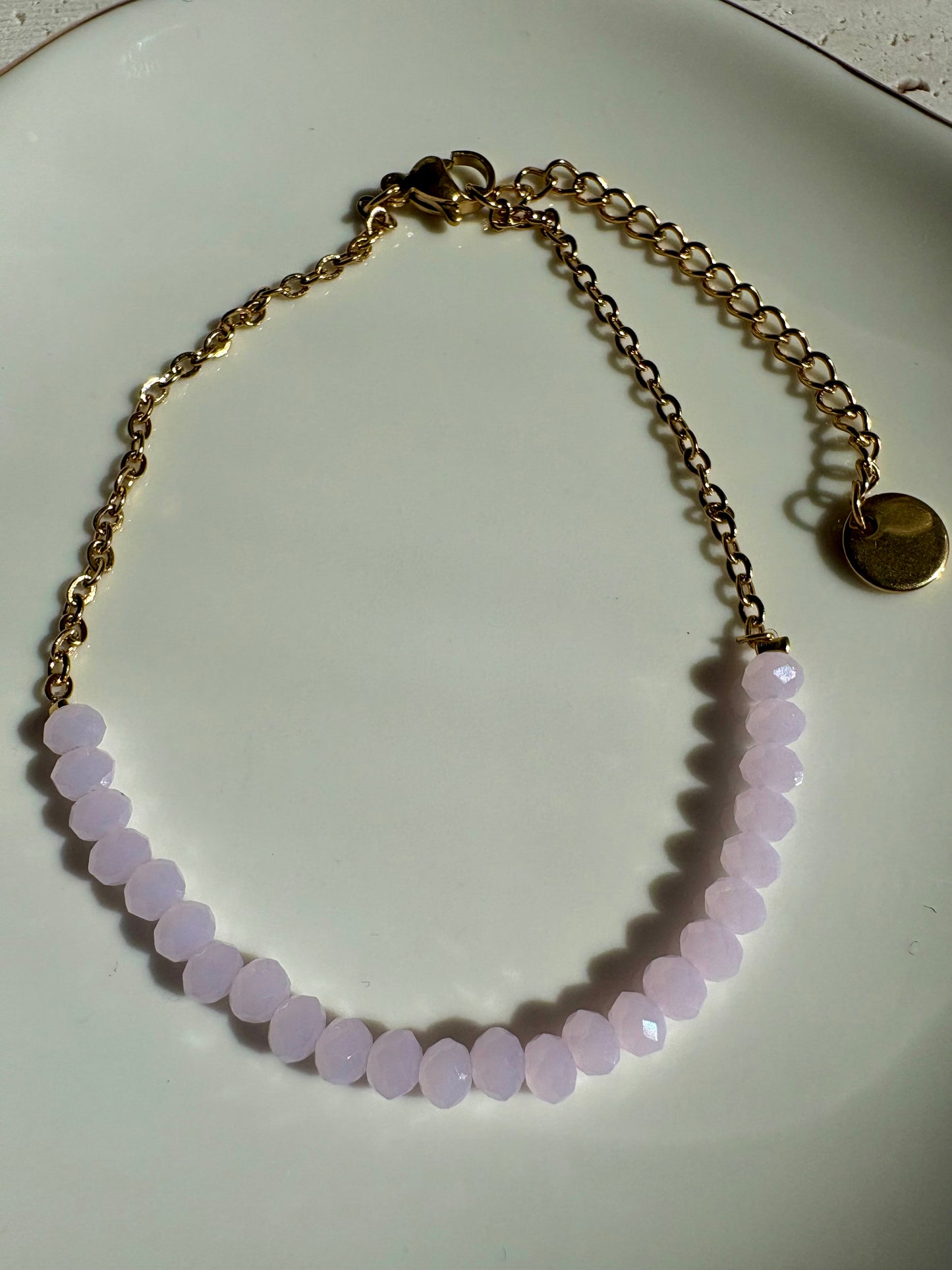 Edelstahl Fußkettchen Rosa