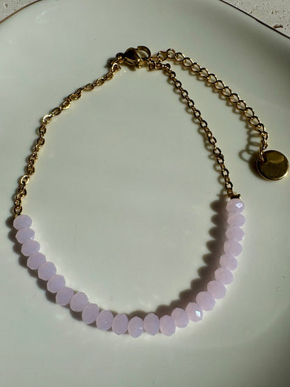 Edelstahl Fußkettchen Rosa