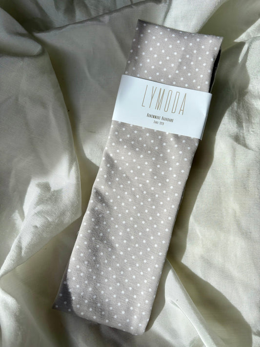 Haarband Dots Beige Weiß