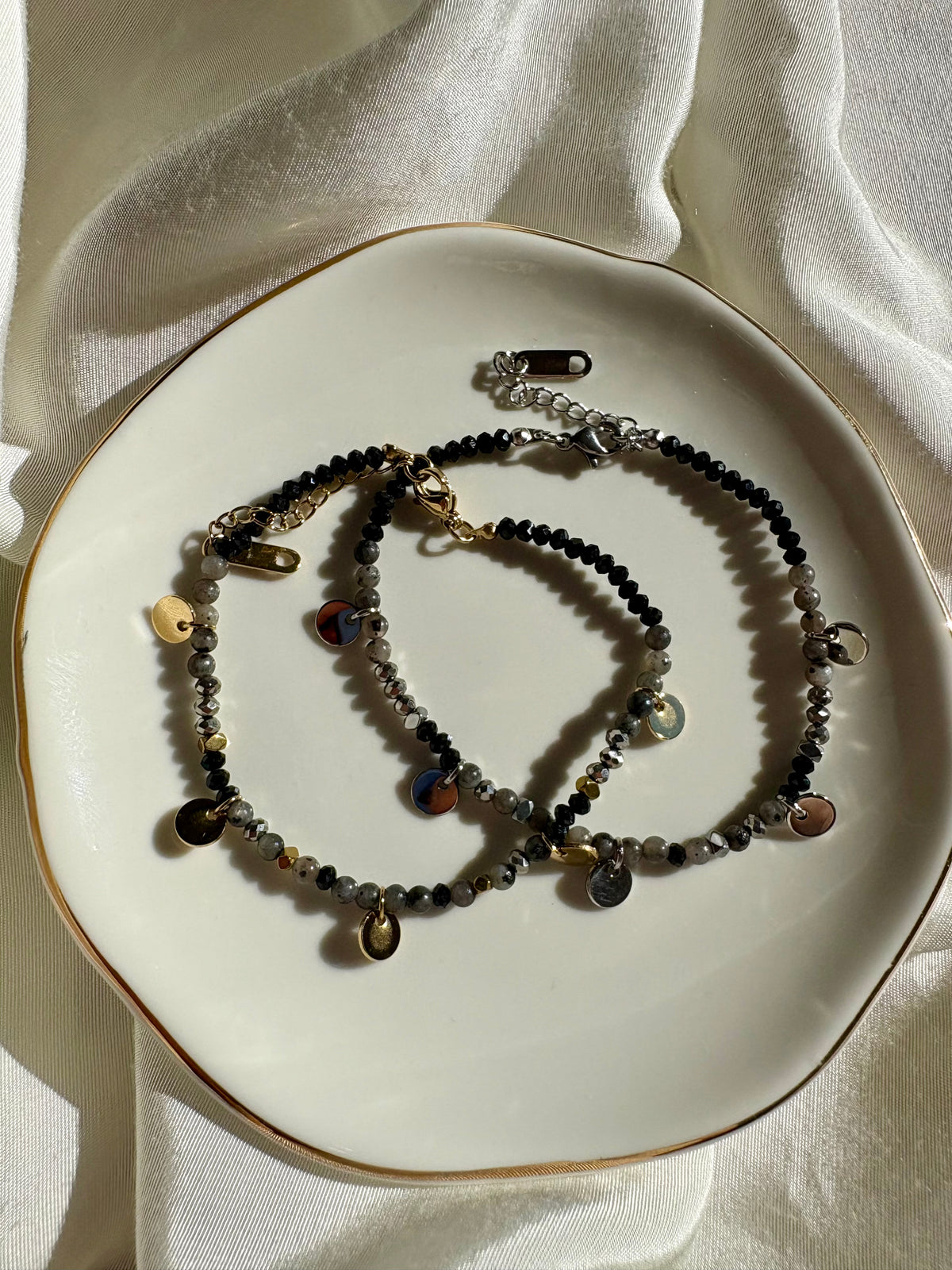 Edelstahl Armband Black Konfetti