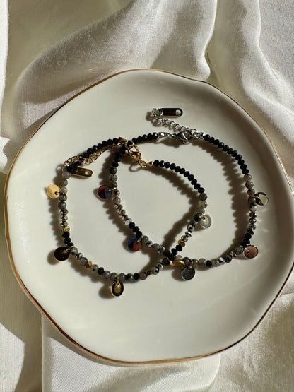 Edelstahl Armband Black Konfetti