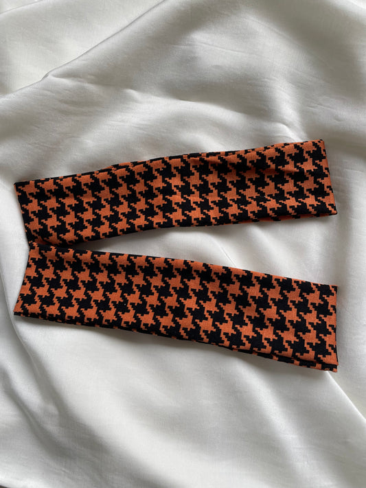 Yogaband Hahnentrittmuster Orangen Schwarz