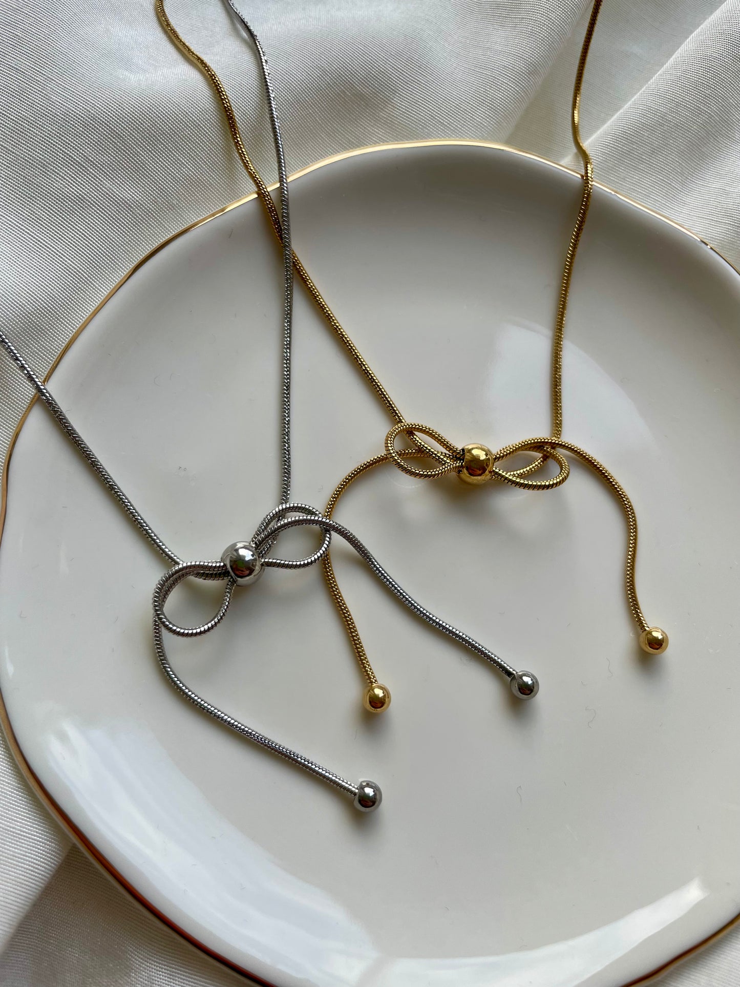 Edelstahl Kette Bow Knot