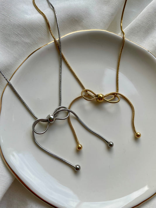 Edelstahl Kette Bow Knot
