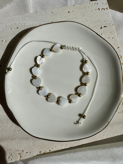 Edelstahl Fußkettchen/Armband Shell Hearth