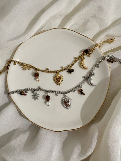 Charm Armband Brown