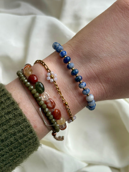Edelstahl Armband Blue Pearl