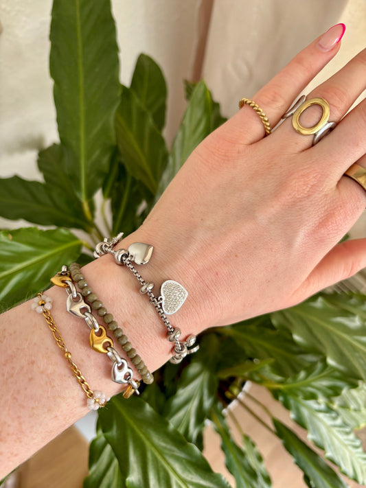 Edelstahl Charm Armband Big Love