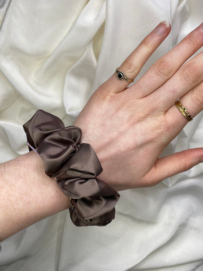 Scrunchie Taupe Satin
