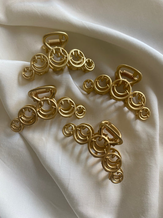 Haarspange Gold Smiley