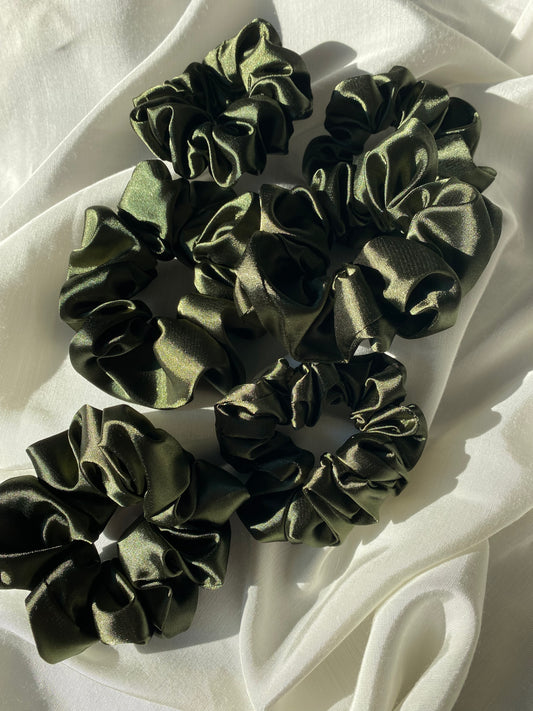 Scrunchie Dunkelgrün Satin