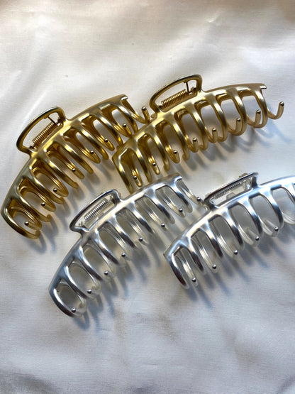 Französische Haarkralle Gold Silber