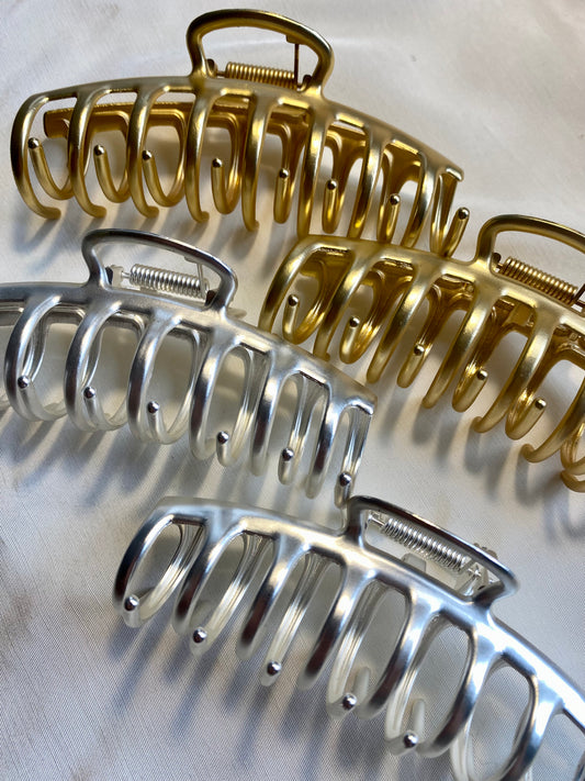 Französische Haarkralle Gold Silber