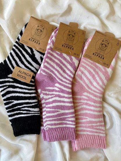 Alpaka Socken Zebra
