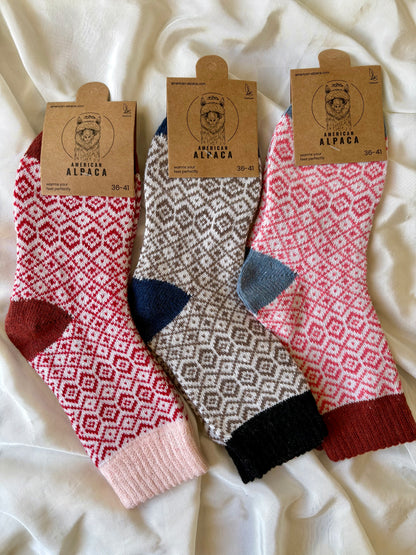 Alpaka Socken Karo Muster