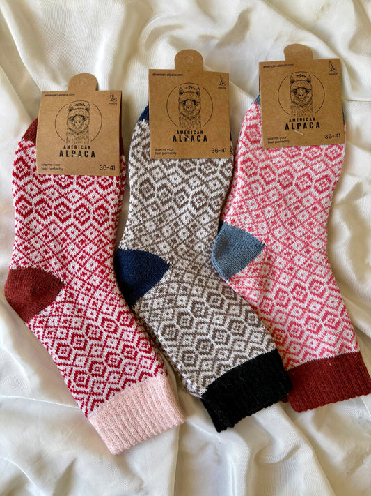 Alpaka Socken Karo Muster