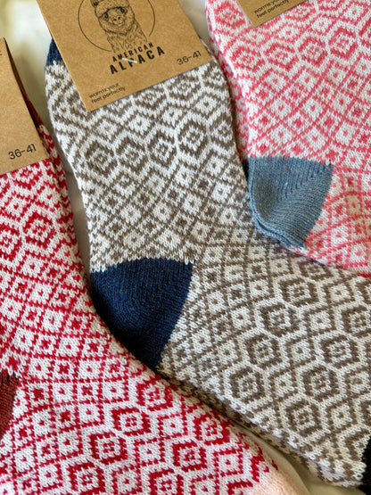 Alpaka Socken Karo Muster