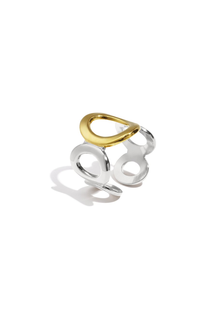 Edelstahl Ring Bicolor Circle