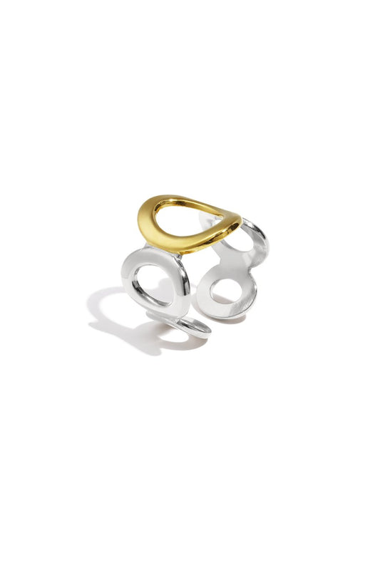 Edelstahl Ring Bicolor Circle