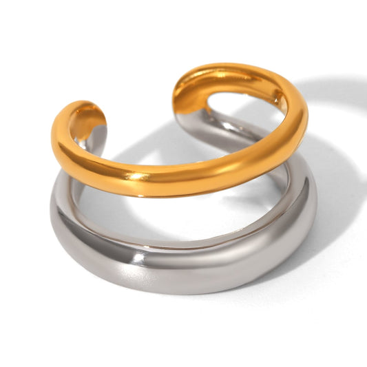 Edelstahl Ring Bicolor Line