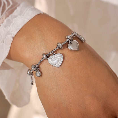Edelstahl Charm Armband Big Love
