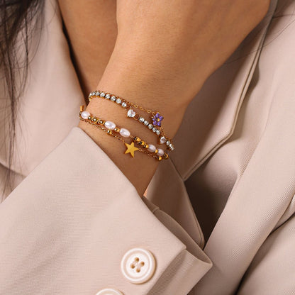 Edelstahl Armband Star Layer