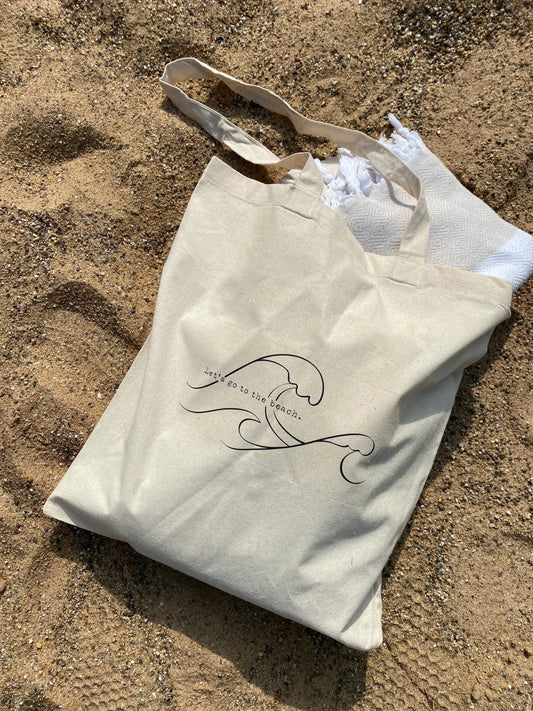 Jutebeutel Strandtasche "Let's go to the Beach"