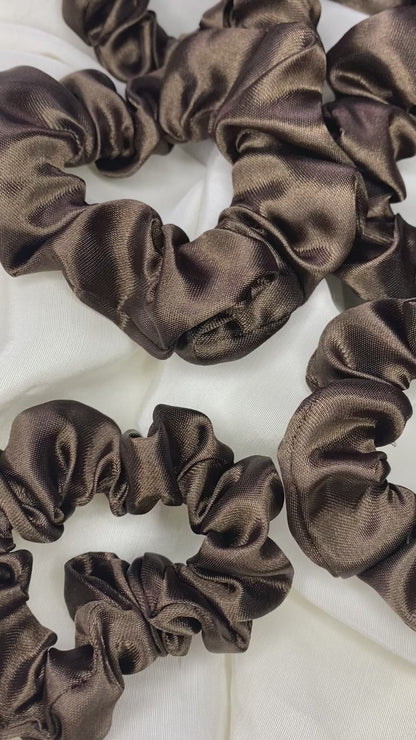 Scrunchie Satin Dunkelbraun