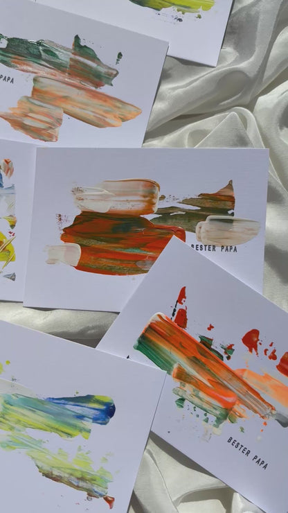 Handgemachte Kunstpostkarte "Bester Papa"