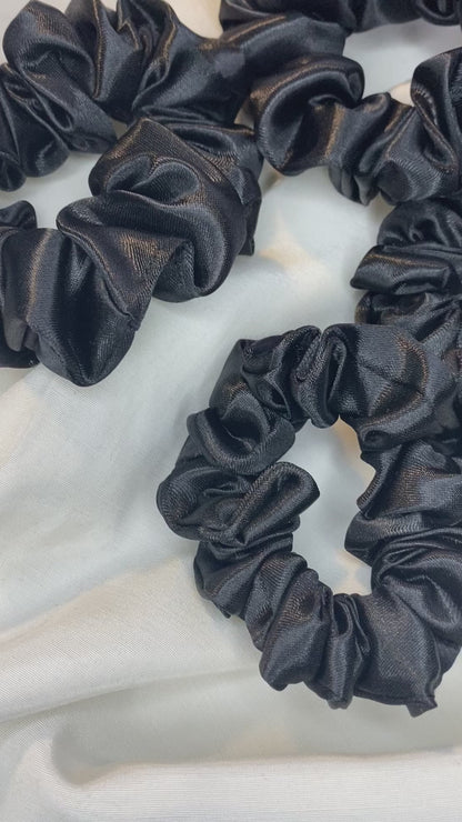 Scrunchie Satin Schwarz