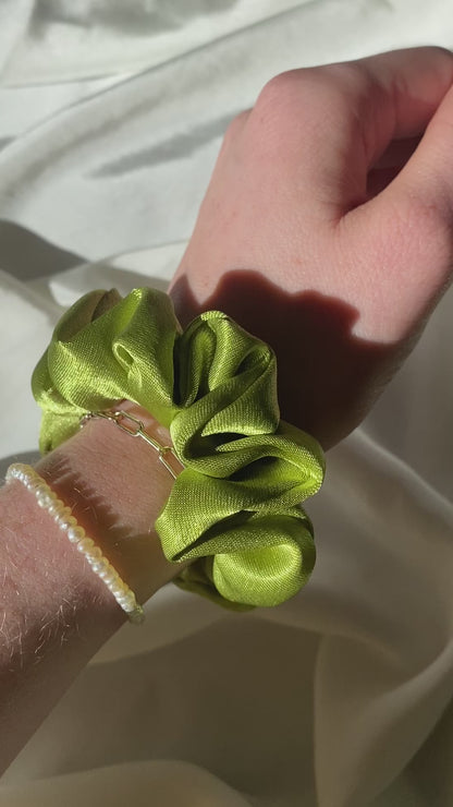 Scrunchie Satin Grün & Lila