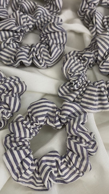 Scrunchie gestreift Blau Weiß