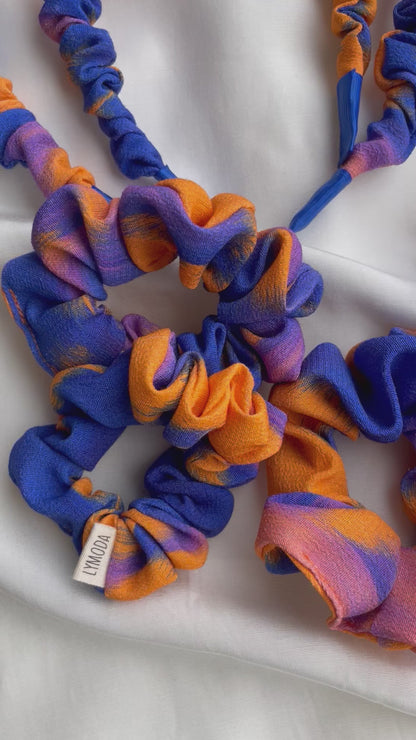 Scrunchie Orange Blau