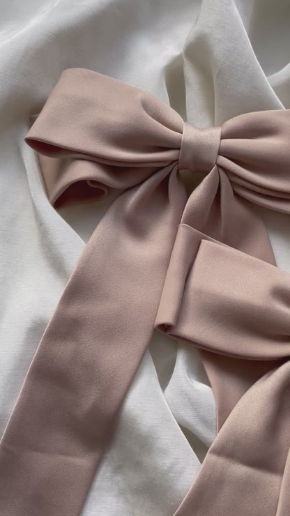 Haarschleife Beige Samt