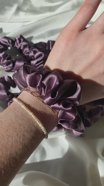 Scrunchie Satin Grün & Lila
