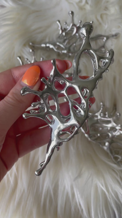 Haarspange Silber Metall Space