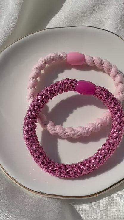 Haargummi Kneeki Set Rosa