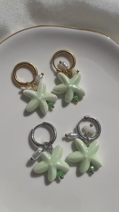 Edelstahl Ohrringe Green Seestar