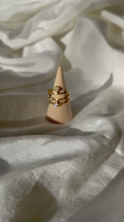 Edelstahl Ring Statement Glitter