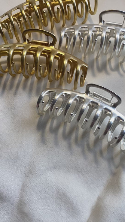 Französische Haarkralle Gold Silber