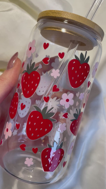 Erdbeer Glas