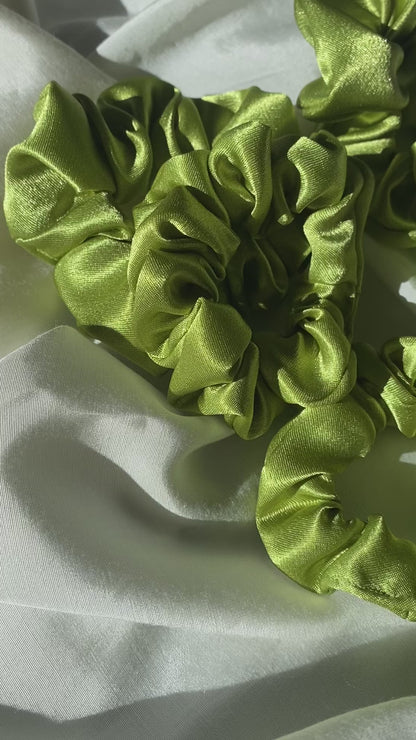 Scrunchie Satin Grün & Lila