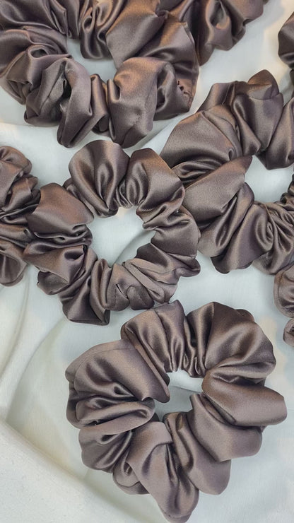Scrunchie Taupe Satin