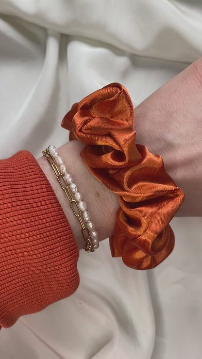 Scrunchie Orange Satin